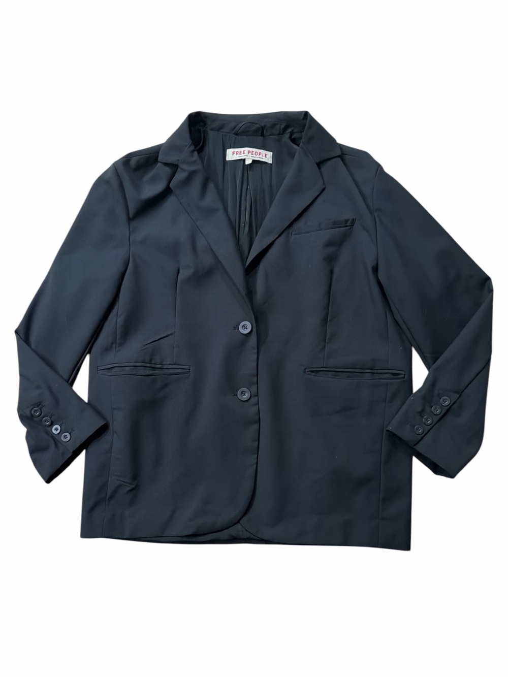 Free People Oversized Black Tailored Blazer Jacket